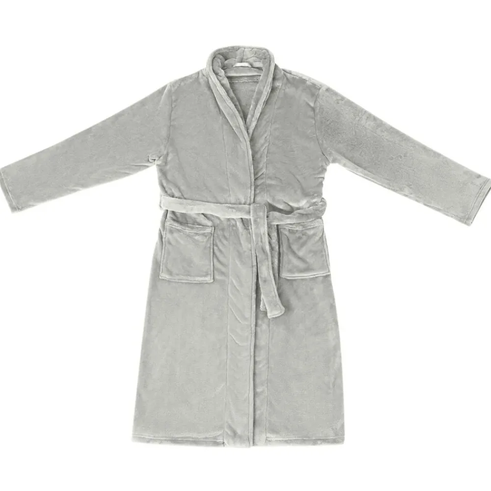 Kleding & Accessoires*vidaXL Badjas zonder Kap s Flanel Grijs