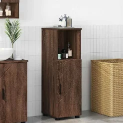 Badkamer Kast Bruin Eiken 30 x 35 x 95 cm Bewerkt hout & Metaal>vidaXL Online