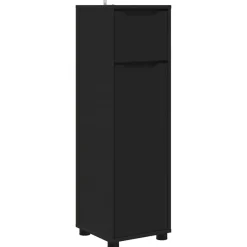 Kasten & Opbergmeubelen*vidaXL Badkamer Kast met lade 30,5 x 30 x 101 cm Bewerkt hout Zwart