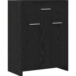 Meubelsets*vidaXL Badkamer Kast met lade 60 x 33 x 80 cm Bewerkt hout Zwart eiken