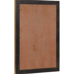 Badkamer Spiegel Wandgemonteerd Zwart en Goud 50 x 2,5 x 70 cm><noscript><img width=