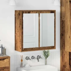 Badkamer spiegelkast 60 x 20 x 60 cm Bewerkt hout>vidaXL Hot