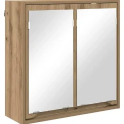 Kasten & Opbergmeubelen*vidaXL Badkamer spiegelkast Artisan Eiken 60 x 20 x 60 cm Bewerkt hout artisanaal eikenkleurig