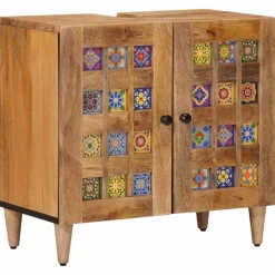 Meubelsets*vidaXL Badkamer wastafelkast met opslag 62 x 33 x 58 cm Naturel