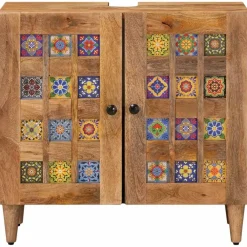 Meubelsets*vidaXL Badkamer wastafelkast met opslag 62 x 33 x 58 cm Naturel
