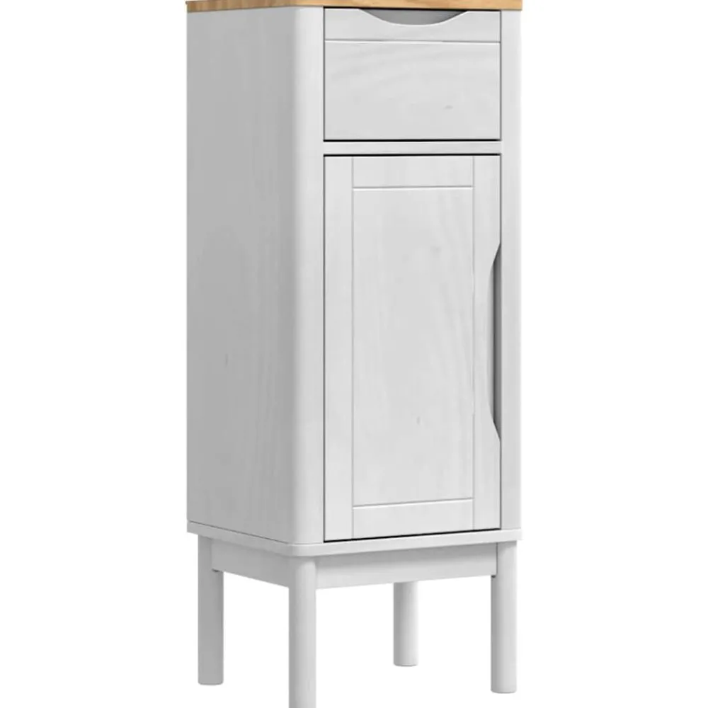 Meubelsets*vidaXL Badkamerkast FLORO 35 x 30 x 90 cm Massief Vurenhout Wit