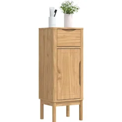 Meubelsets*vidaXL Badkamerkast FLORO 35 x 30 x 90 cm Massief Vurenhout Wasbruin