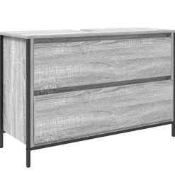 Kasten & Opbergmeubelen*vidaXL Badkamerkast met lades 90x34,5x60 cm Grijs sonoma