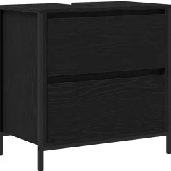Kasten & Opbergmeubelen*vidaXL Badkamerkast met lades 60x34,5x60 cm kleurig Zwart eiken