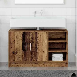 Badkamerkast met plank 90 x 29 x 55 cm Bewerkt hout>vidaXL Discount