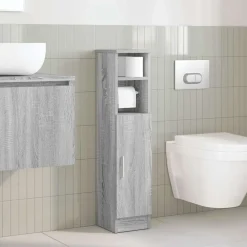 Badkamerkast met rolhouder 20,5x22x90 cm eiken><noscript><img width=