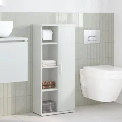 Meubelsets*vidaXL Badkamerkast met rolhouder 39x22x90 cm Wit