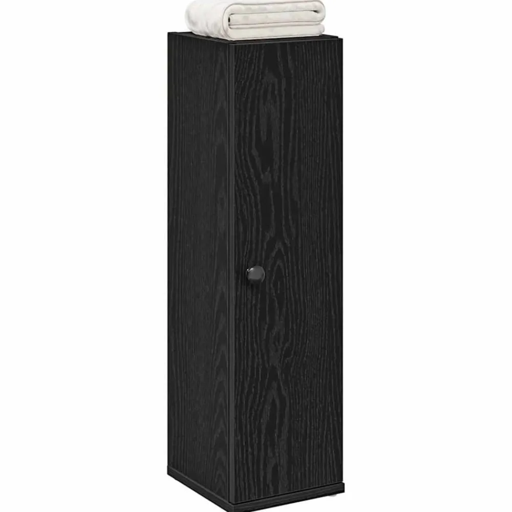 Meubelsets*vidaXL Badkamerkast met rolhouder 20,5x22x72 cm Zwart