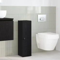 Meubelsets*vidaXL Badkamerkast met rolhouder 20,5x22x72 cm Zwart