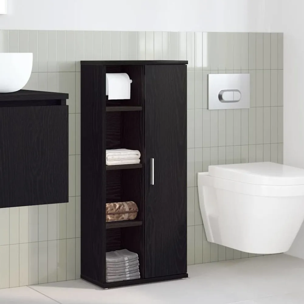 Badkamerkast met rolhouder 39x22x90 cm>vidaXL New