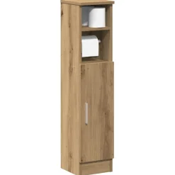 Badkamerkast met rolhouder 20,5x22x90 cm artisanaal eikenkleur>vidaXL Online