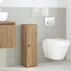 Badkamerkast met rolhouder 20,5x22x72 cm artisanaal eikenkleur><noscript><img width=