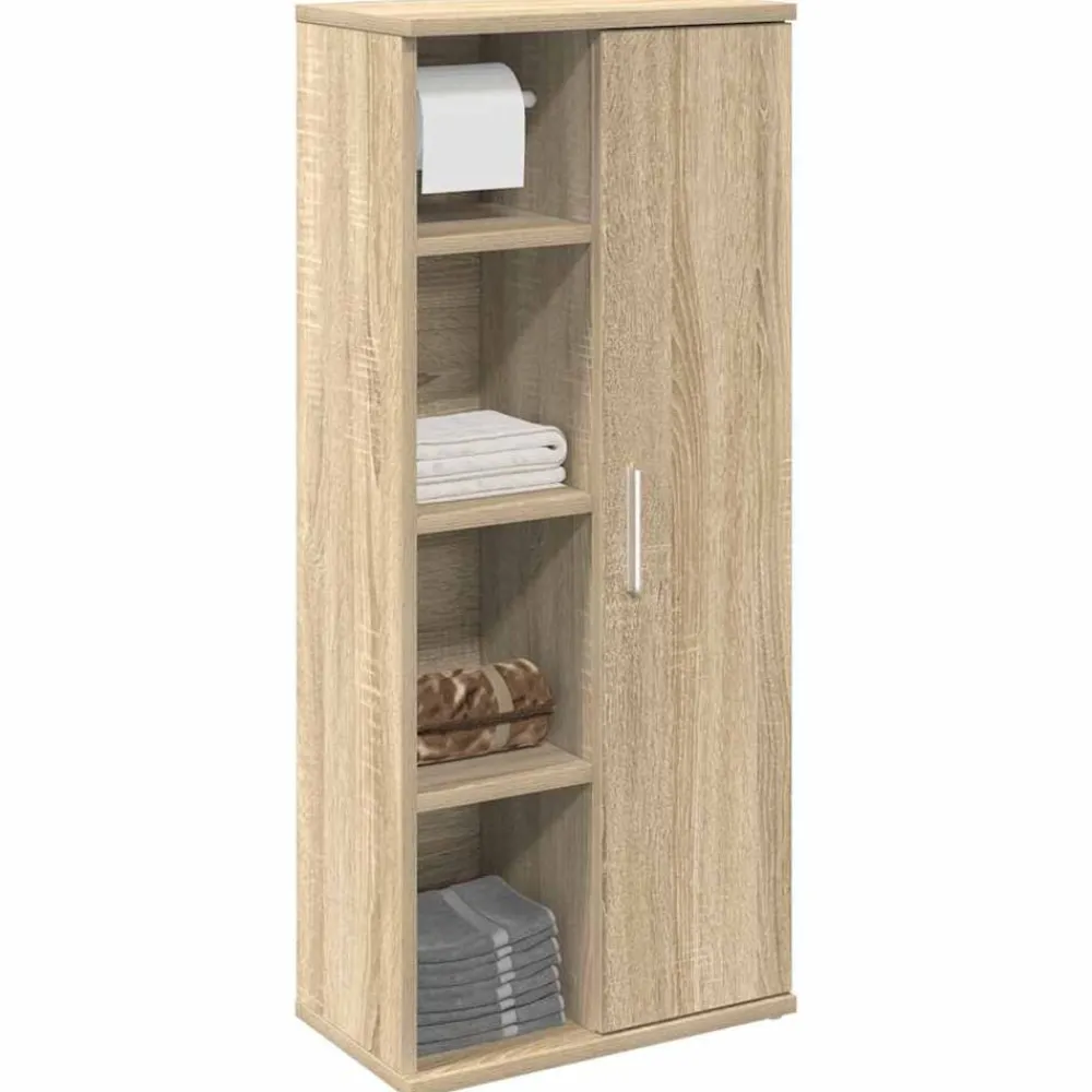 Meubelsets*vidaXL Badkamerkast met rolhouder 39x22x90 cm kleurig Sonoma eiken