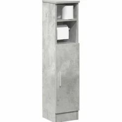 Meubelsets*vidaXL Badkamerkast met rolhouder 20,5x22x90 cm Betongrijs