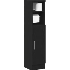 Meubelsets*vidaXL Badkamerkast met rolhouder 20,5x22x90 cm Zwart