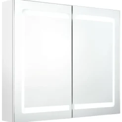 Badkamerkast met spiegel en LED 80x12x68 cm>vidaXL Best