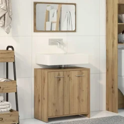 Badkamerkast met spiegel bewerkt hout>vidaXL Hot