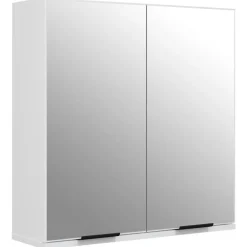 Kasten & Opbergmeubelen*vidaXL Badkamerkast met spiegel 64x20x67 cm wit