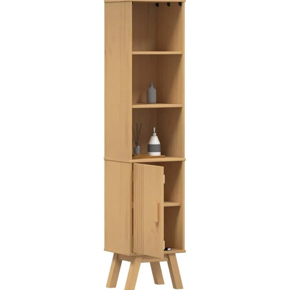 Meubelsets*vidaXL Badkamerkast Olden Bruin 35 x 30 x 159 cm Massief grenenhout
