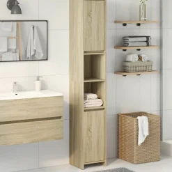 Badkamerkast 30x30x183,5 cm spaanplaat kleurig>vidaXL Clearance