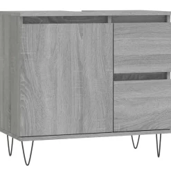 Badkamerkast 65x33x60 cm bewerkt hout eikenkleurig>vidaXL Outlet
