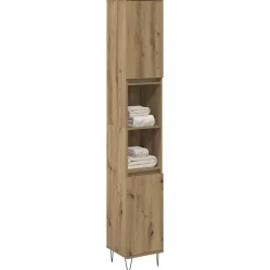 Badkamerkast 30x30x190 cm bewerkt hout>vidaXL