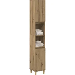 Badkamerkast 30x30x190 cm bewerkt hout>vidaXL Clearance