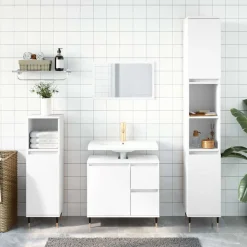 Kasten & Opbergmeubelen*vidaXL Badkamerkast 65x33x60 cm bewerkt hout Wit