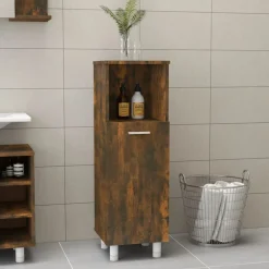 Meubelsets*vidaXL Badkamerkast 30x30x95 cm bewerkt hout kleurig Gerookt eiken