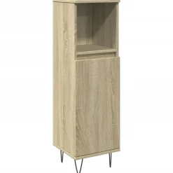 Badkamerkast 30x30x100 cm bewerkt hout kleurig>vidaXL