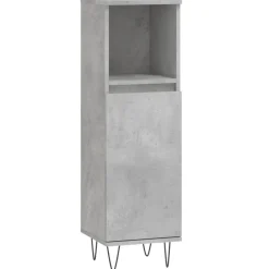 Meubelsets*vidaXL Badkamerkast 30x30x100 cm bewerkt hout Betongrijs
