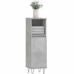 Meubelsets*vidaXL Badkamerkast 30x30x100 cm bewerkt hout Betongrijs