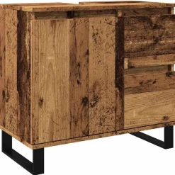 Meubelsets*vidaXL Badkamerkast 65x33x60 cm bewerkt hout kleurig Oud hout