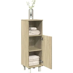 Badkamerkast 30,5x30x95 cm bewerkt hout kleurig>vidaXL Hot