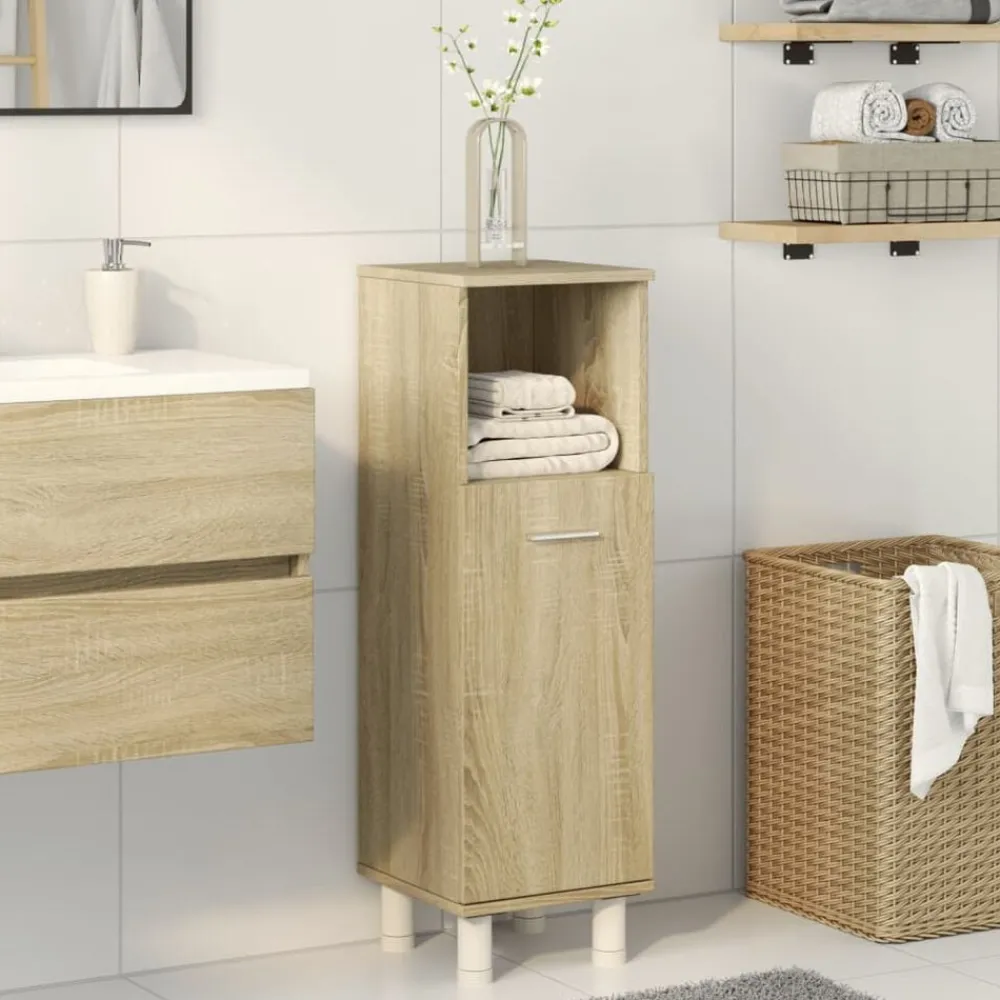 Badkamerkast 30,5x30x95 cm bewerkt hout kleurig>vidaXL Hot