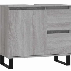 Badkamerkast 65x33x60 cm bewerkt hout eikenkleurig>vidaXL Clearance