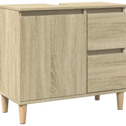 Badkamerkast 65x33x60 cm bewerkt hout kleurig>vidaXL Best