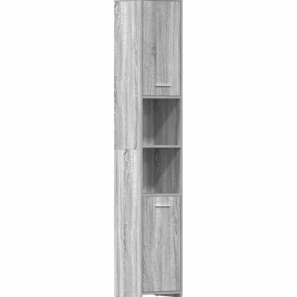 Meubelsets*vidaXL Badkamerkast 30x30x183,5 cm bewerkt hout eiken Grijs sonoma