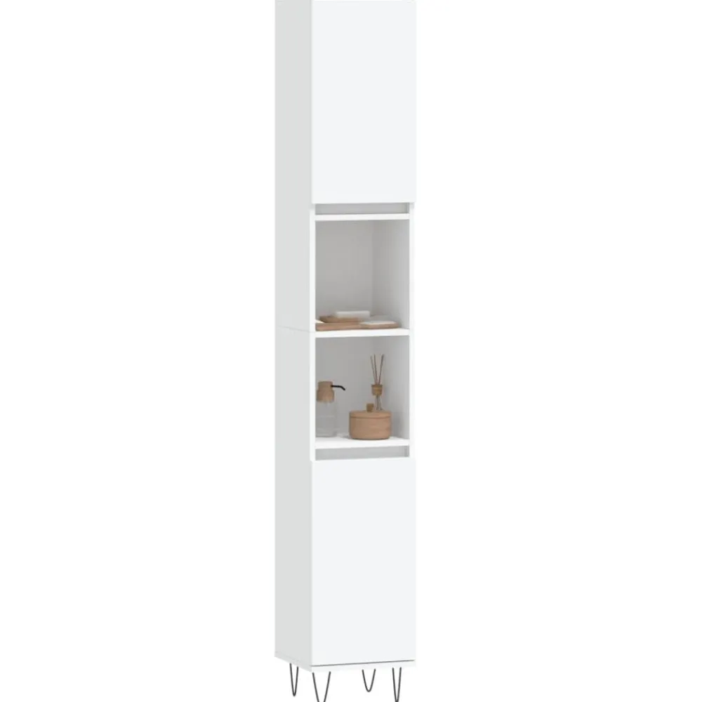 Meubelsets*vidaXL Badkamerkast 30x30x190 cm bewerkt hout Wit