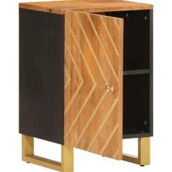 Kasten & Opbergmeubelen*vidaXL Badkamerkast 38x33,5x58 cm massief mangohout bruin en zwart