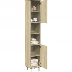 Badkamerkast 30,5x30x179 cm bewerkt hout kleurig>vidaXL Online