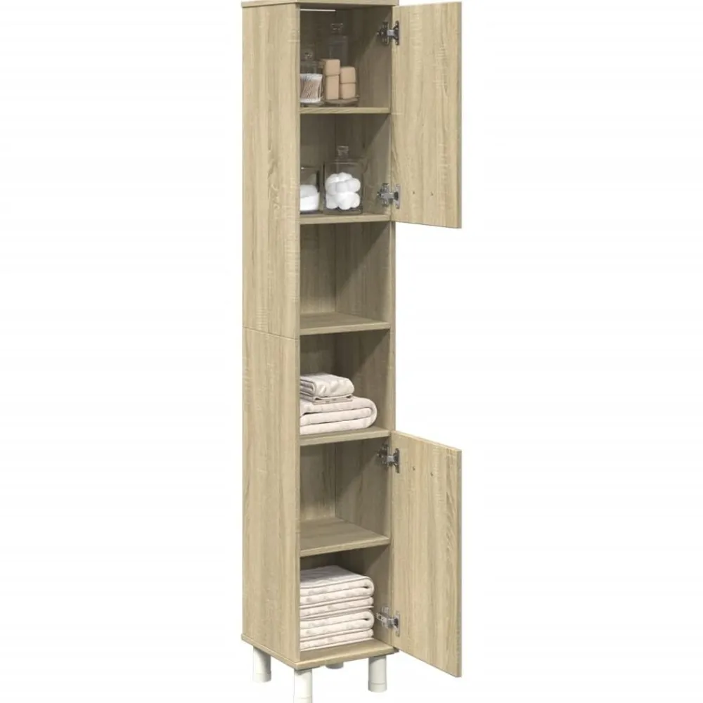 Badkamerkast 30,5x30x179 cm bewerkt hout kleurig>vidaXL Online