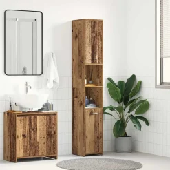 Badkamerkast 30x30x183,5 cm bewerkt hout kleurig><noscript><img width=