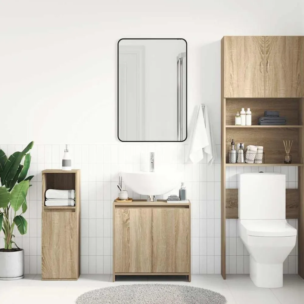Badkamerkast 60x33x61 cm bewerkt hout kleurig>vidaXL Hot