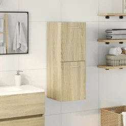 Meubelsets*vidaXL Badkamerkast 30x30x80 cm spaanplaat kleurig Sonoma eiken
